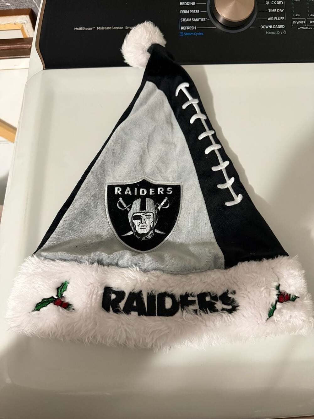Las Vegas Raiders High End Santa Hat